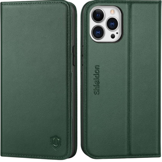 Funda de Piel Tipo Cartera para iPhone 13 Pro Max con RFID y Soporte (SHIELDON)