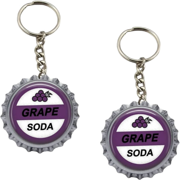 Llavero Ellie Badge Grape Soda – Réplica Botella de Uva (Set de 2)